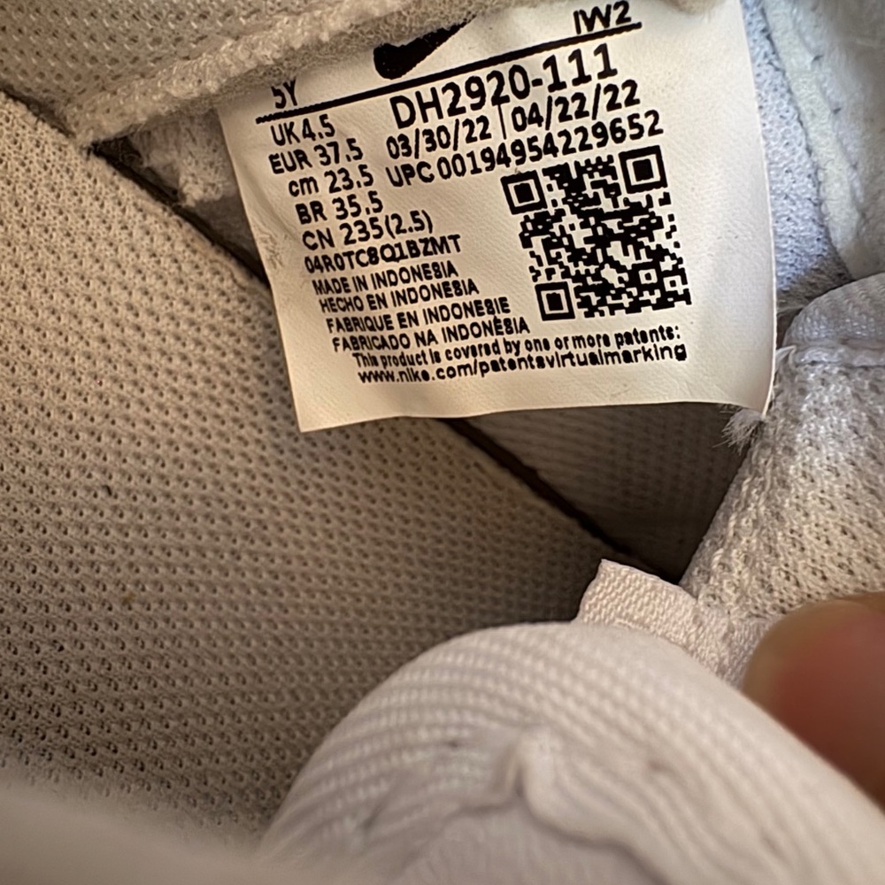Nike White and Light Gray Low-Top Sneakers